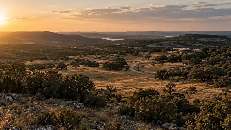 Golden-hour view across the Texas Hill Country